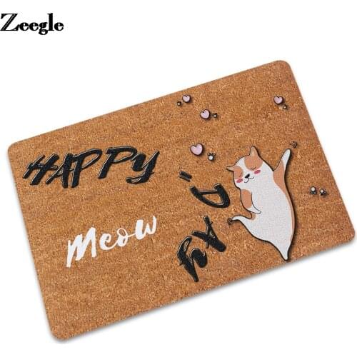 Cartoon Cat Carpet Rug for Living Room Waterproof Rubber Floor Carpet Mat Non Slip Doormat Bath Mat Outdoor Hallway Foot Rugs