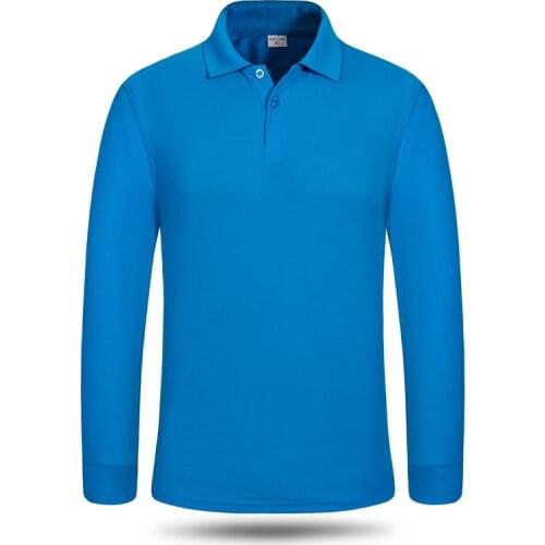 Spring Men Polo Shirts Plain Long Sleeves Turn Down Collar Fashions Hombre Solid Tops