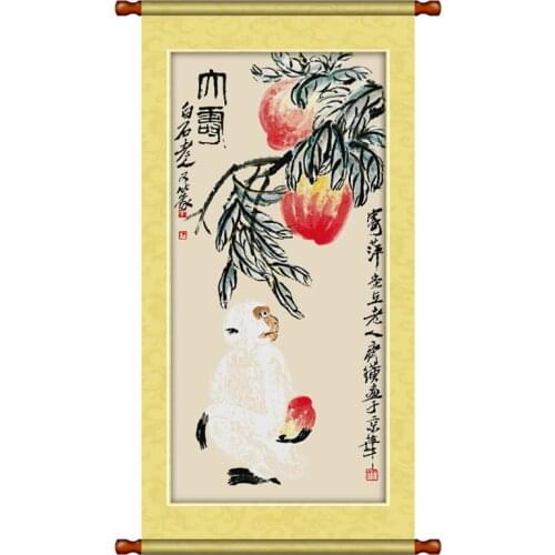 Peaches of longevity, cross stitch kit print canvas stitching embroidery DIY handmade needlework