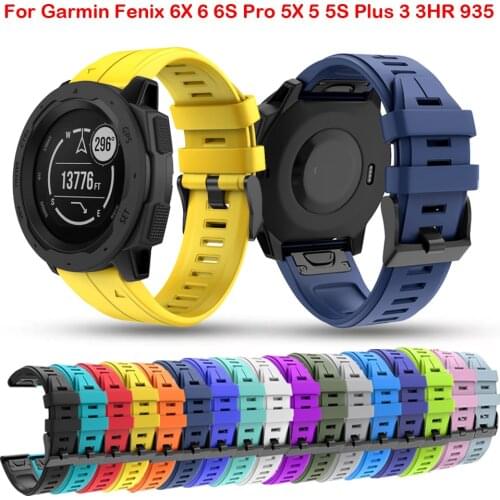 26 22MM Quick Fit Watchband Silicone Easyfit For Garmin Fenix 5 5X 6X 6 935 945 3 HR S60 MK1 Smartband Wrist Correa Band Straps