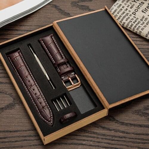 Handmade Retro Genuine Leather Watch Band Strap for P Watch 16 mm 18 mm 20 mm 22 mm With Silver Stainless steel Buckles