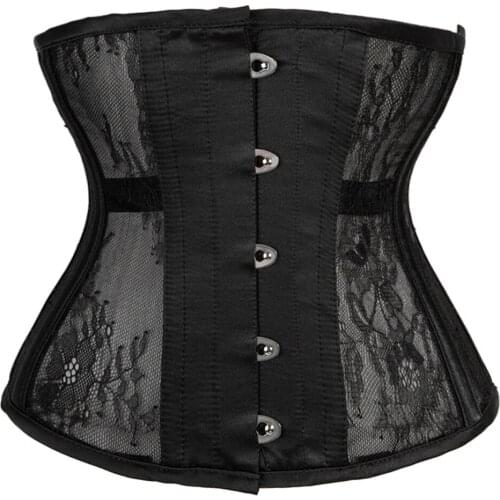 Sexy Women Spiral Steel Boned Gothic Corset Top Curve Shaper Modeling Strap Slimming Corset Underbust Lace Corsets Bustiers