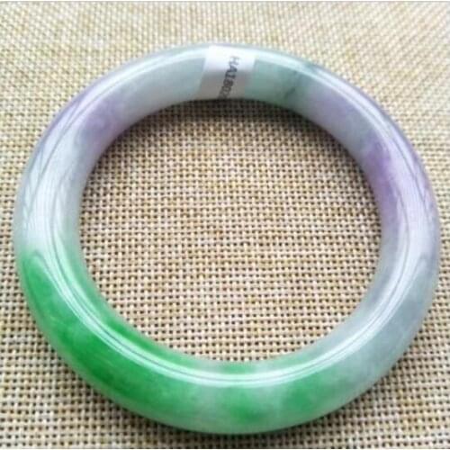 Certified Grade A Natural Lavender Green Jadeite Bracelet Jade Bangle 58MM(Certificate delivery)