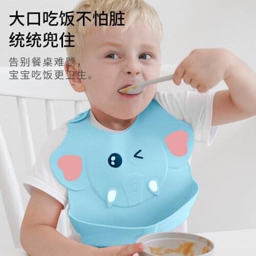 Silicone Baby Baby Eating Bib Three-dimensional Waterproof Super Soft Food Rice Pocket Childrens Children Large Saliva Pocket