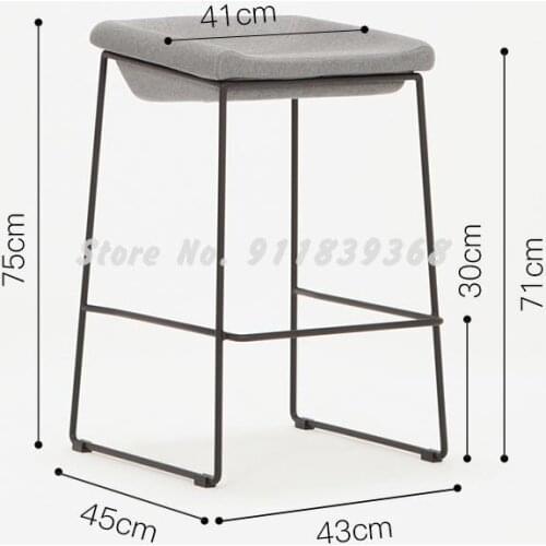 Nordic minimalist soft package bar chair bar stool front desk cashier high chair fabric high stool iron high chair