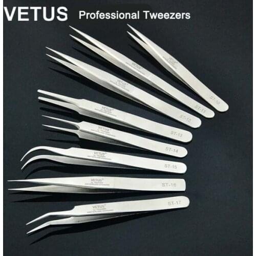 ST10-ST17 Professional Stainless Tweezers for Eyelash Extension Maquiagem Eyebrow Eyelash Tweezer Makeup Pincet
