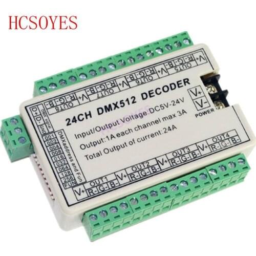 DMX512 led decoder DC5-24V Constant voltage common anode RGB controller