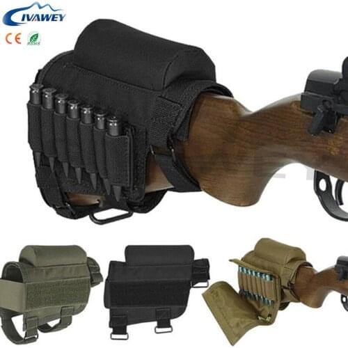 Tactical Crown Cheek Rest With Carrier Carrying Case Butt Stock Rifle Cheek Rest Pouch Bullet Holder Cartridges Bagmag