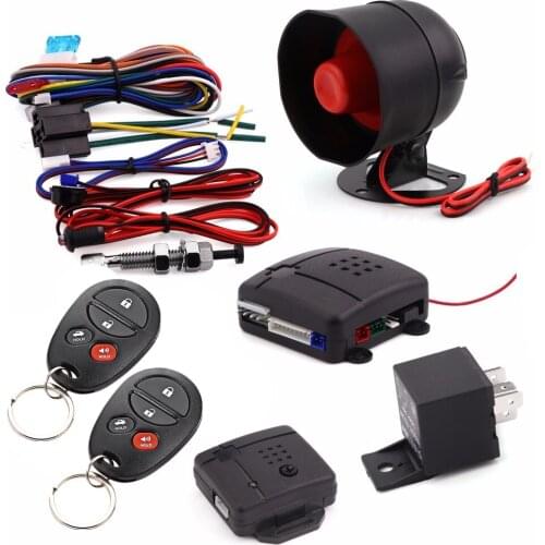Universal One-Way Car Alarm Vehicle System Protection Security System Keyless Entry Siren+2 Remote Control Burglar