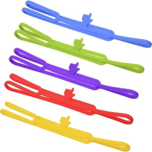 XRHYY Pack of 5 Assorted Colors Silicone Finger Point Bookmarks Book Marker for School Supplies Stationery Gift