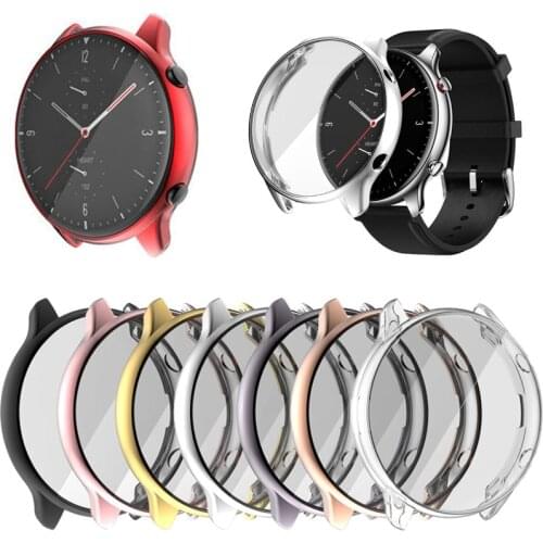 TPU Soft Full Screen Glass Protector Case Shell Edge Frame For Amazfit GTR 2/2e GTR2/e Smartwatch GTR2e Protective Bumper Cover