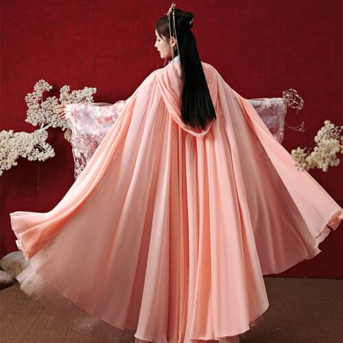 Hooded Ancient Hanfu Cape Women Han Dynasty Princess Clothing Female Chinese Fairy Dress Cloak Elegant Sunscreen Hanfu Cloak