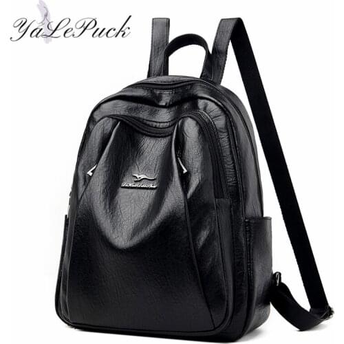 Ladies Back Pack High Quality Soft Pu Leather Women Backpack Mochilas Feminina Bagpack School Bags for Teenage Girls Sac A Dos