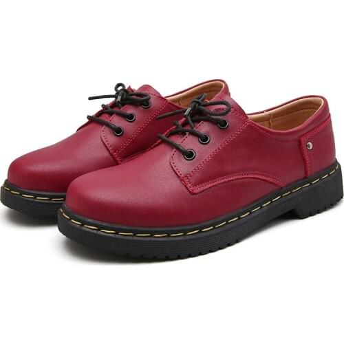 Women Outdoor Leather Shoes Concise Low-Top Martin Boots Casual Outdoor Classical Shoes 2021 New Brand Designer 35-40