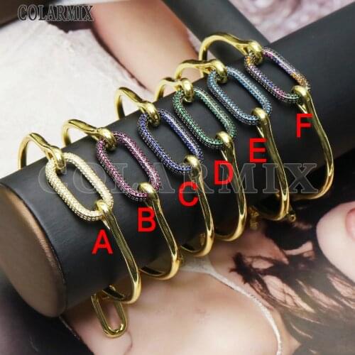 3 pcs Creative bracelet Colorful zircon bangles cuff fashion Gem jewelry for women 51153