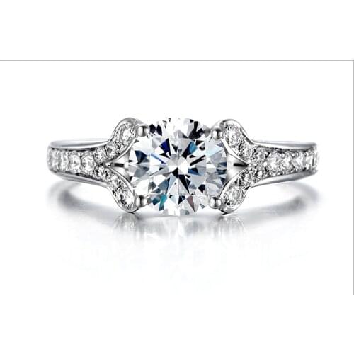 1Ct Paved Brand Jewelry Diamond Ring Engagement Girl Platinum 950 Jewelry Semi Mount Wedding Ring
