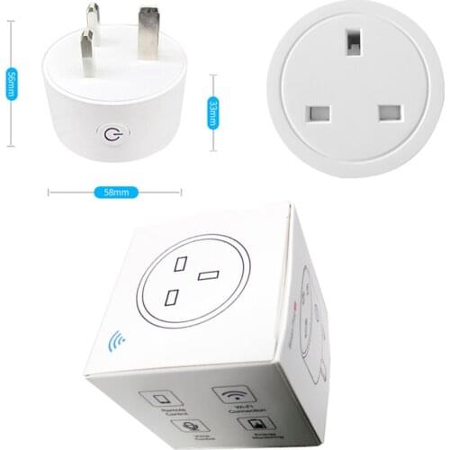 2PCS Mini US Wifi Plug with Surge Protector 110-240V Voice Control Smart Socket Work with Alexa Google Home Tuya APP smart home