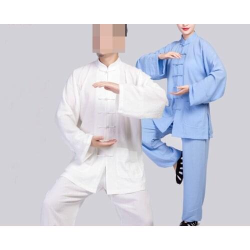 20colors Unisex Summer&Spring top quality linen Wudang tai chi suit martial arts wushu kung fu clothing martial arts uniforms