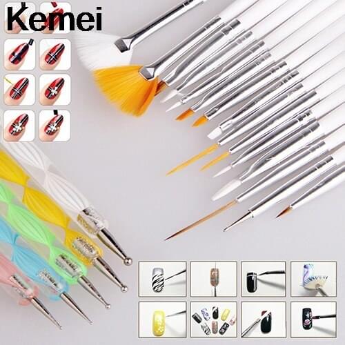 20pcs a set Nail Art Design Set Dotting Painting Drawing Polish Brush Pen Tools Nail Polish Art Brush