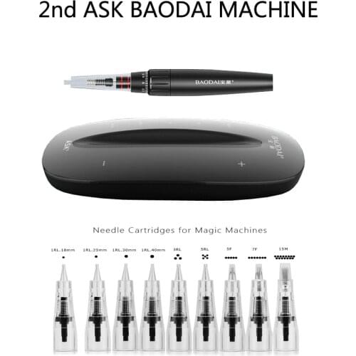 2021 new design 2nd ASK BAODAI permanent makeup machine rechargeable Digital Tattoo Machine 0.18mm micro needles eyebrow lips