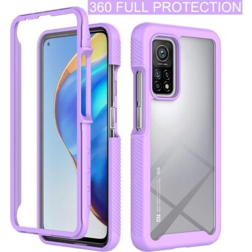 360 Full Protection Armor Shockproof Case For Xiaomi Mi 10T Pro POCO X3 NFC Hybrid Armor TPU Bumper Hard Clear Back Cover