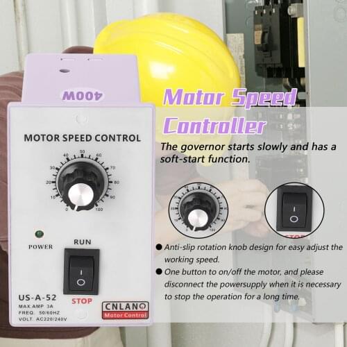 400W AC220V ABS Speed Controller Motor Speeds Pinpoint Regulator Control Device White