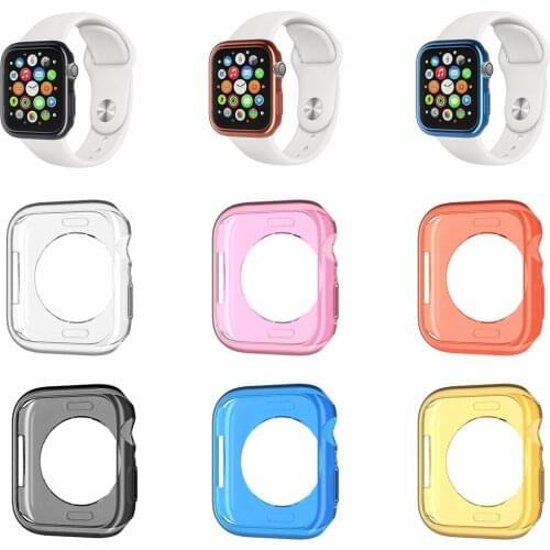 5 pcs/lot Transparent Multicolor Protection Case Intelligent Electronic Accessory Case For Apple Watch 4 Series of 40 / 44mm