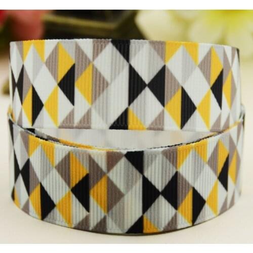 22mm 25mm 38mm 75mm Ruban satin check pattern printed Grosgrain Ribbon Hair Accessories party decoration 10 Yards X-02492
