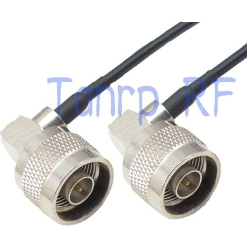 8in N male plug to N male both right angle 90 degree RF connector adapter 20CM Pigtail coaxial jumper cable RG174 extension cord