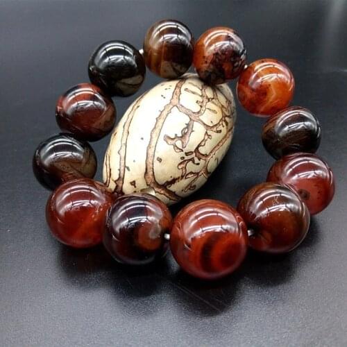 Natural Dragon Agate Chalcedony Bracelet for men women bracelets crystal bracelet jade beads bracelet jade Tibet Dzi Bracelet