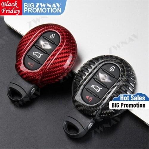 Carbon Fibre Key Case For BMW MINI Replacement Key Case Black Color And Red Color Silvery Color