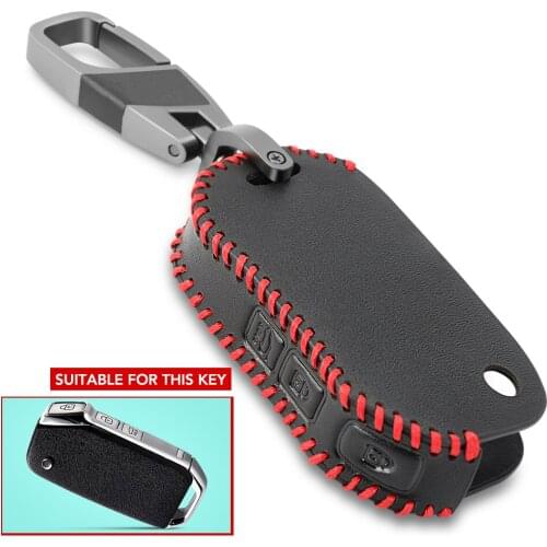 100% Leather Car Key Case Cover For Kia Sportage R Stinger Ceed CD Sorento Strong Cerato 2017 2018 2019 3 Buttons Flip Key Bag