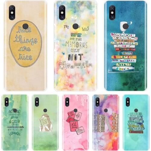 Colored Book Pretty Quotes Pink Green Phone Case For Xiaomi Mi Note 1 2 3 Soft Silicone Back Cover For Xiaomi Mi Max Mix 1 2 2S