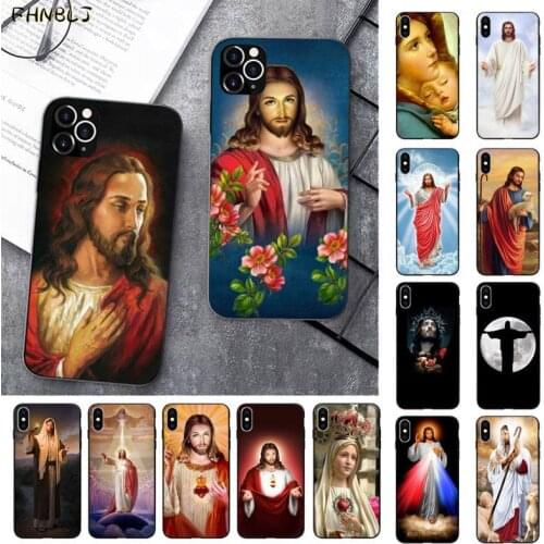 FHNBLJ Jesus Christ God bless you TPU black Phone Case Cover Hull for iPhone 11 pro XS MAX 8 7 6 6S Plus X 5 5S SE 2020 XR case