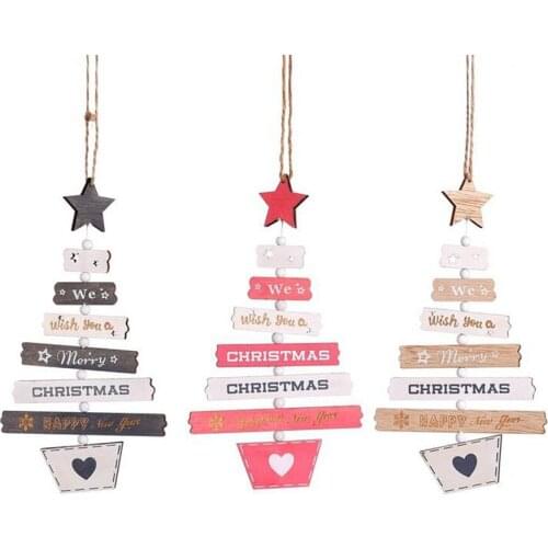 Wood Christmas Pendant Christmas Tree Decoration XMAS Party Ornaments 2021 Christmas Decorations For Home Outdoor Door Window