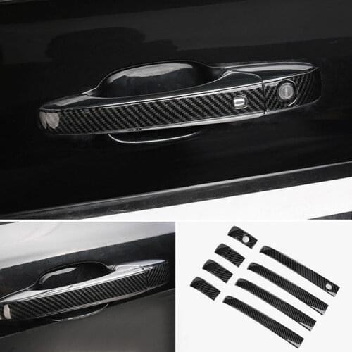 For Jeep Grand Cherokee 2011-2020 Carbon Fiber Black Side Door Handle Cover Trim 8pc Car modification Auto parts