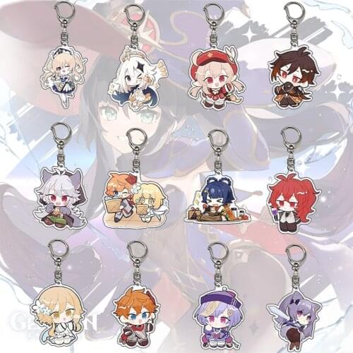 Anime Keychain Genshin Impact Element Vision Gods Eye Accessories Genshin Impact Figure Bag Pendant Key Chain For Backpack