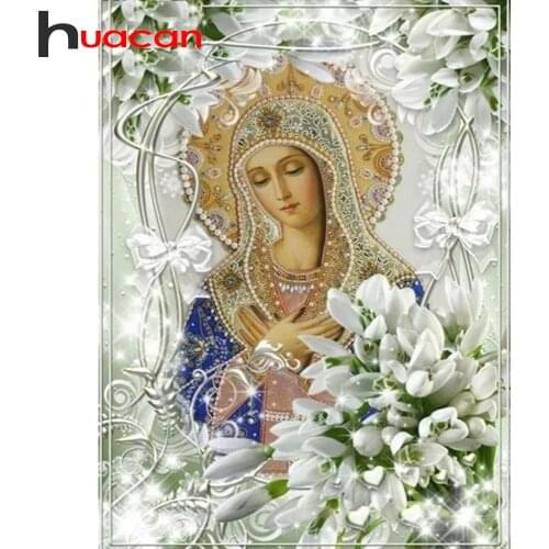 Huacan Diamond Painting Woman Full Square/Round Drill Diamond Embroidery Sale Portrait 5d DIY Religious Home Decoration