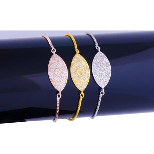 Juya 2020 New Design Jewelry Supplies JHandmade Adjustable Chains Evil Eye Bracelets For Women Men Gift Fashion