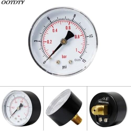 Pressure Gauge 52mm Dial 1/4" BSPT Horizontal 0/15,30,60.100,160,300 PSI & Bar