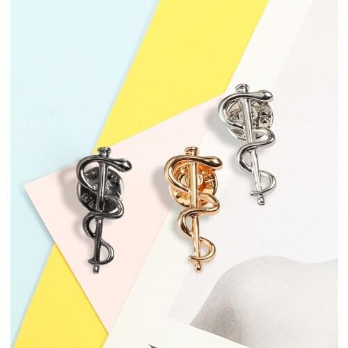 Nurse Doctor Lapel Pin Medical Organization WHO Brooches Metal Snake Stick Badges Shirt Jackets Bag Enamel Pins Fashion Jewelry
