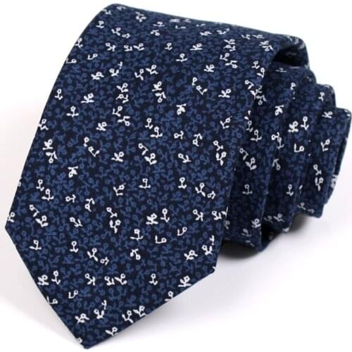 Mens Luxury Business Tie Blue 7CM Ties For Men High Qulity Fashion Formal Necktie Gentleman Work Party Neck Tie With Gift Box