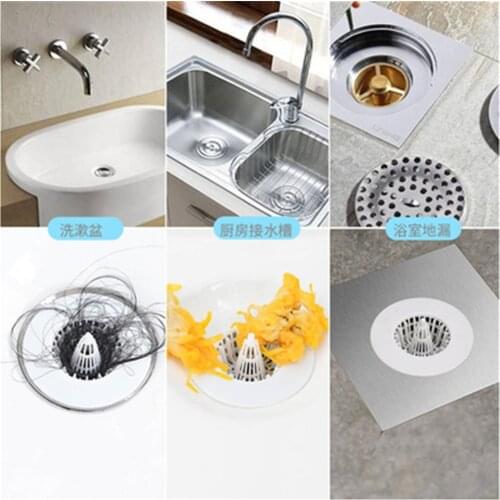 Set of 5 Pcs Shower Bathroom Bathtub Drain Hair Catcher Sink Strainer Filter Kitchen Sink Accessories Cover Stopper Trap for