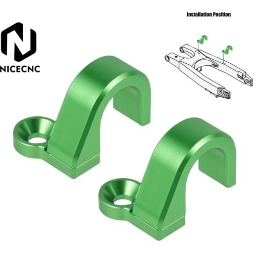 NICECNC 2 PCS Brake Hose Line Hose Holder Clamp Cable Guide For Kawasaki KX250 KX125 1994-1996 KDX200 1997-2006 200R 1997-2006