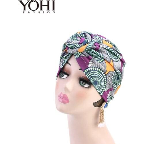 New fashion Ethnic wind vortex knotted hooded hat African fashion fashion hat Muslim hat for women Turban