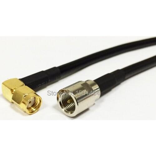 New RP-SMA Male Plug Right Angle Connector Switch FME Male Plug Convertor RG58 Wholesale Fast Ship 50CM 20"Adapter