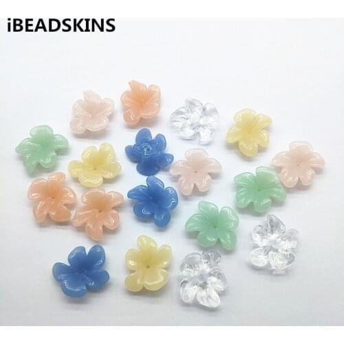 New arrival! 24x22mm 200pcs Jelly effect flower shape beads for Earrings parts,Accessories Earrings hand Made Jewelry DIY