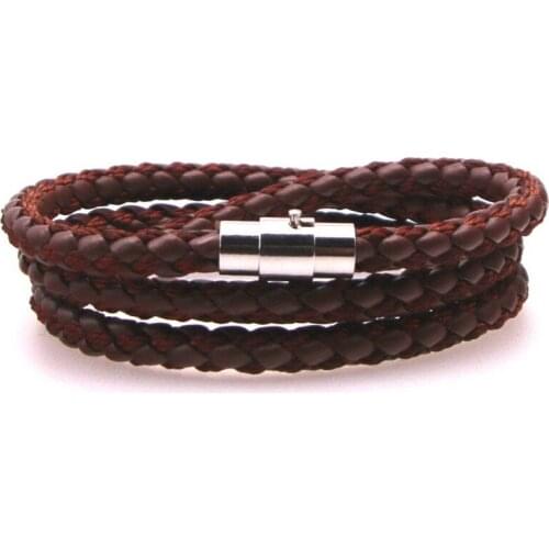New Fashion Braided Leather Bracelet Men Bracelet for Women Jewelry Multilayer Leather Clasps Charm Bracelet Diameter 5.5MM