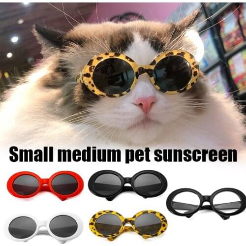 Pet Cat Glasses Cool Small Dog Fashion Round Glasses Pet Product For Little Dog Cat Sunglasses For Photos Props Accessories