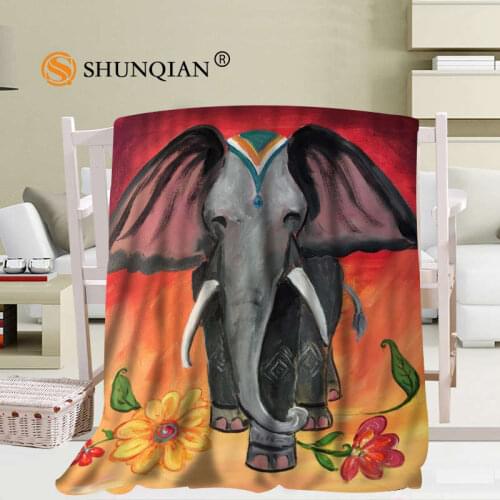 Custom Elephant Blanket Manta Falafel Blanket Sofa/Bed/Plane Travel Bedding56x80inch 50X60inch 40X50inch